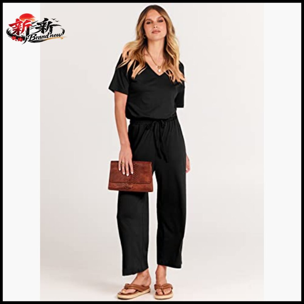 Polyester Rayon Elastane V-Neck Short Sleeve Wide… - image 2